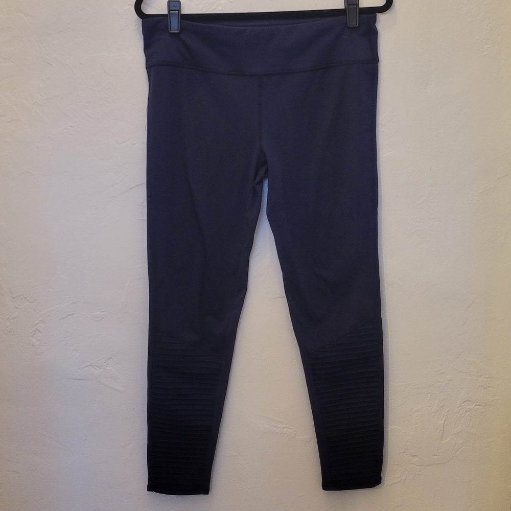 Blue moto leggings